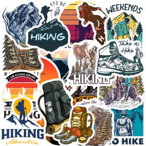 GOLEEX 20 Pack Pcs Waterproof Vinyl Wilderness Hiking Sports Sticker Items for Teens Boys Hiker Adults Gifts Lovers Bottle Adventure Nature Outdoors Birthday Gift Bottles Decal