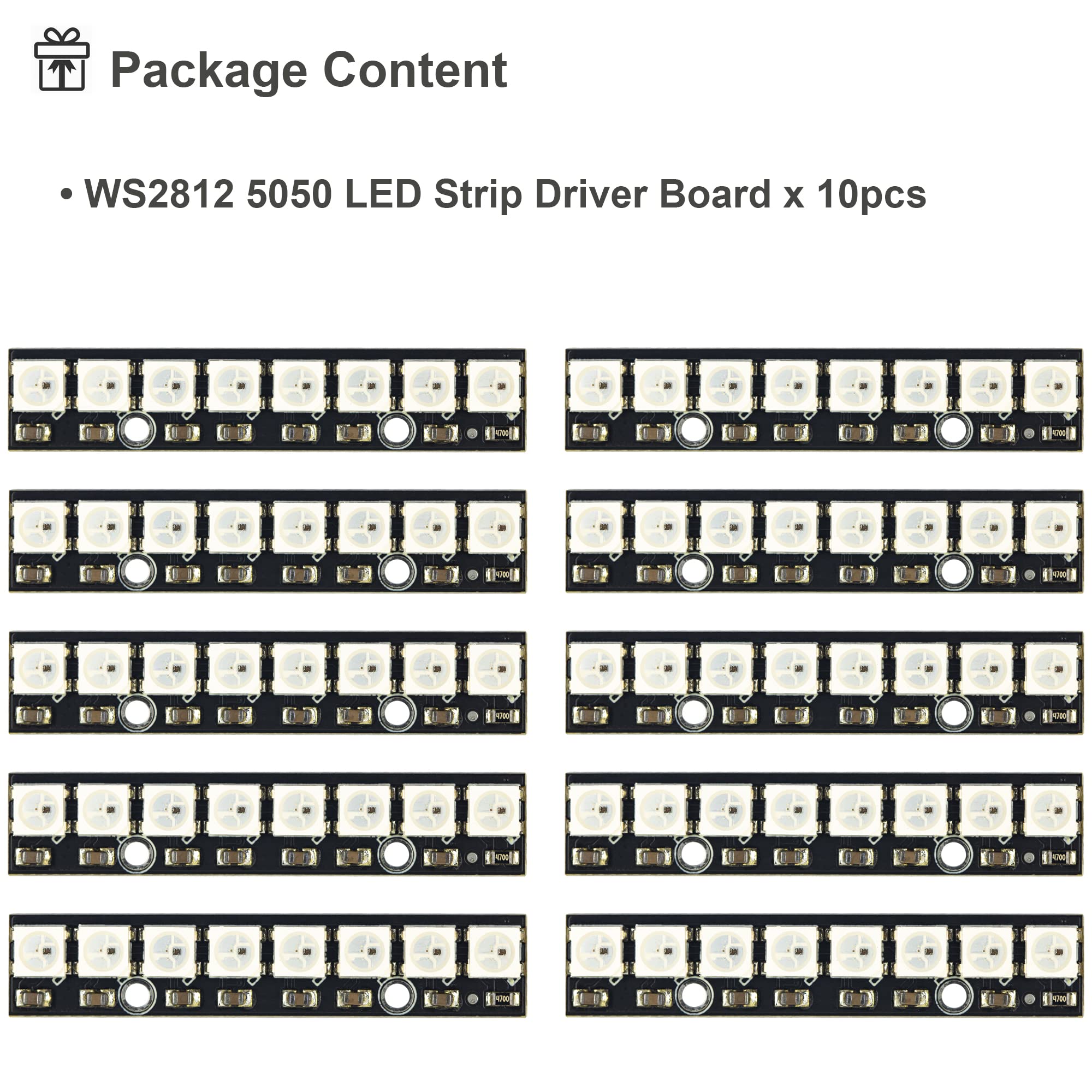 10pcs WS2812 5050 LED Light Stick 8 Bit RGB LEDs with Integrated Driver Board for Arduino Raspberry Pi Mirco:bit Project