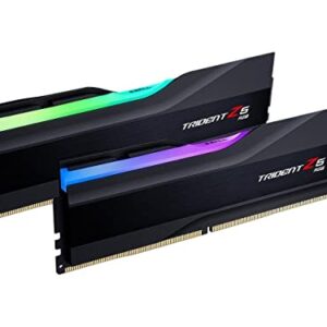 G.SKILL Trident Z5 RGB Series (Intel XMP 3.0) DDR5 RAM 64GB (2x32GB) 6400MT/s CL32-39-39-102 1.40V Desktop Computer Memory UDIMM - Matte Black (F5-6400J3239G32GX2-TZ5RK)