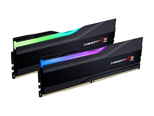 G.SKILL Trident Z5 RGB Series (Intel XMP 3.0) DDR5 RAM 64GB (2x32GB) 6400MT/s CL32-39-39-102 1.40V Desktop Computer Memory UDIMM - Matte Black (F5-6400J3239G32GX2-TZ5RK)