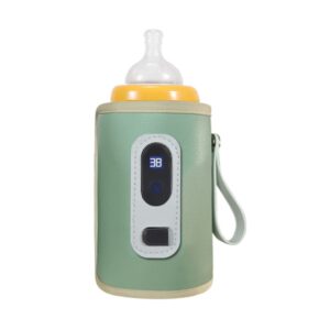 ikasus baby bottle warmer portable bottle warmer usb travel mug milk heater thermostatic bottle cover 5 speed temperature adjustment removable handheld warmer for indoor outdoor traveling driving