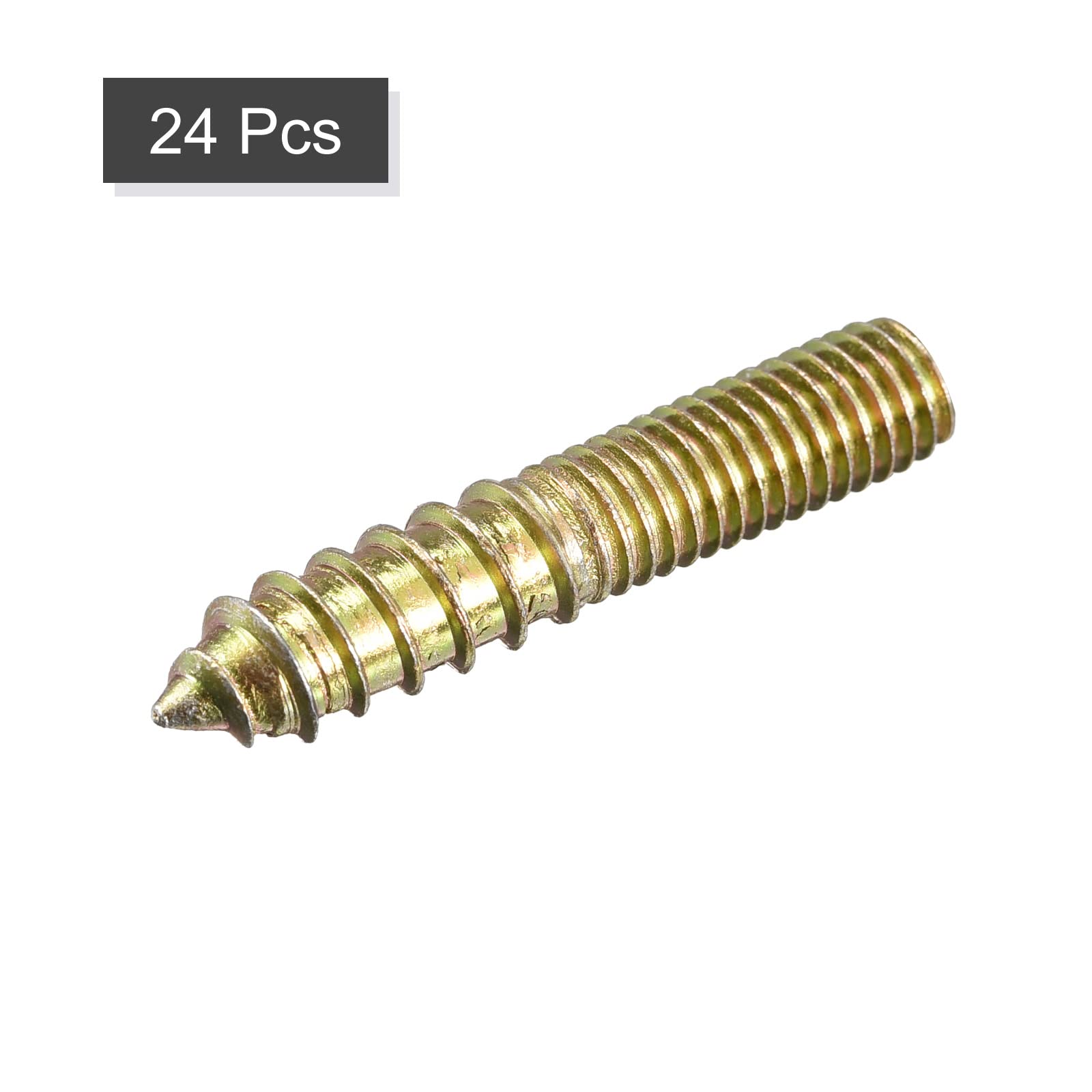 uxcell M8x40mm Hanger Bolts, 24pcs Double Ended Thread Dowel Screws for Wood Furniture Connecting