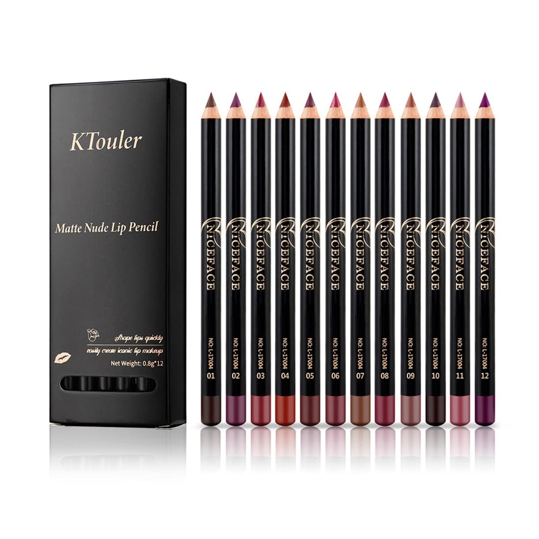 Petansy Lip Liner Pencils Set 12 Colors Waterproof Smooth Lip Pencils High Pigmented Lip Liner Set Matte Lipstick Pen