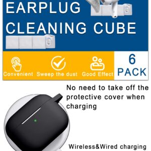 13in1 Cover for AirPods Pro Case 2 Accessories Set 2022 New Released, Dust Guard Protective Silicone Cover for AirPod Pro 2rd Generation Charging Case w/Ear Hook/Carry Box/Keychain Black