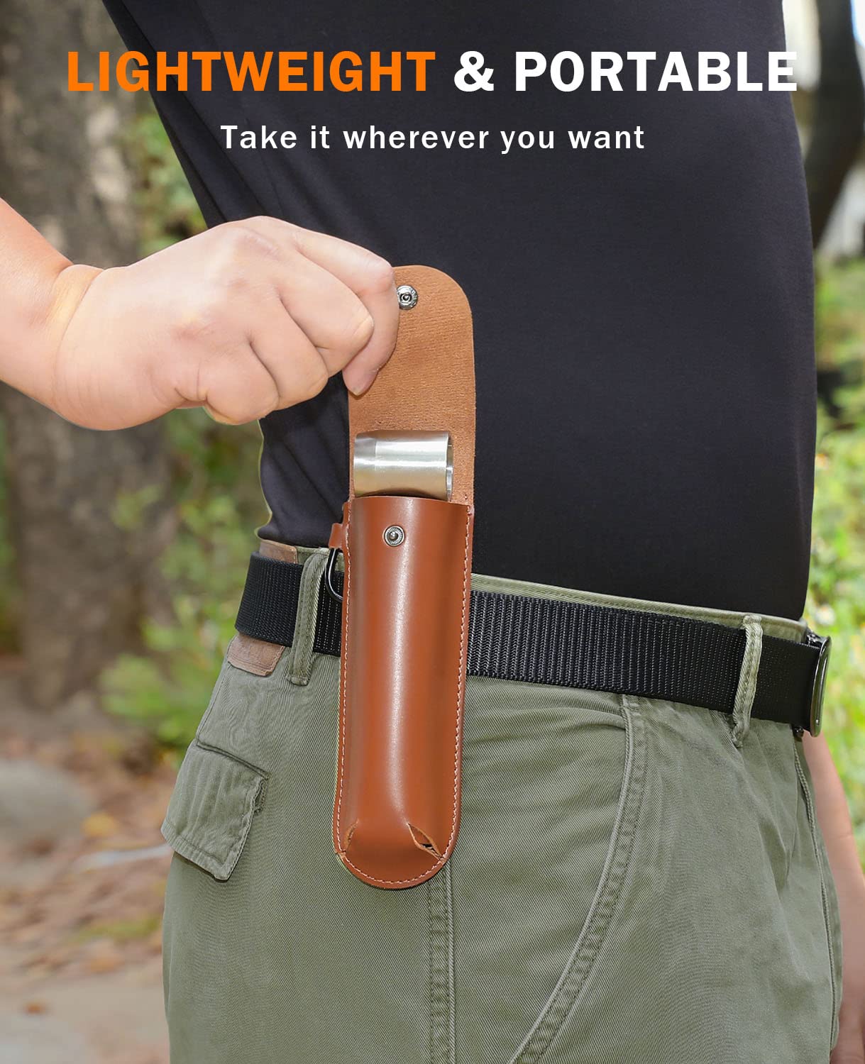 BURTOK Bushcraft Hand Auger Wrench, Heavy-Duty Scotch Eye Wood Auger, Hand Auger Wood Drill, Manual Hole Maker Multitool with Leather Case for Camping, Outdoor, Hiking