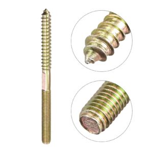 uxcell M8x120mm Hanger Bolts, 12pcs Double Head Thread Dowel Screws for Wood Furniture Connecting