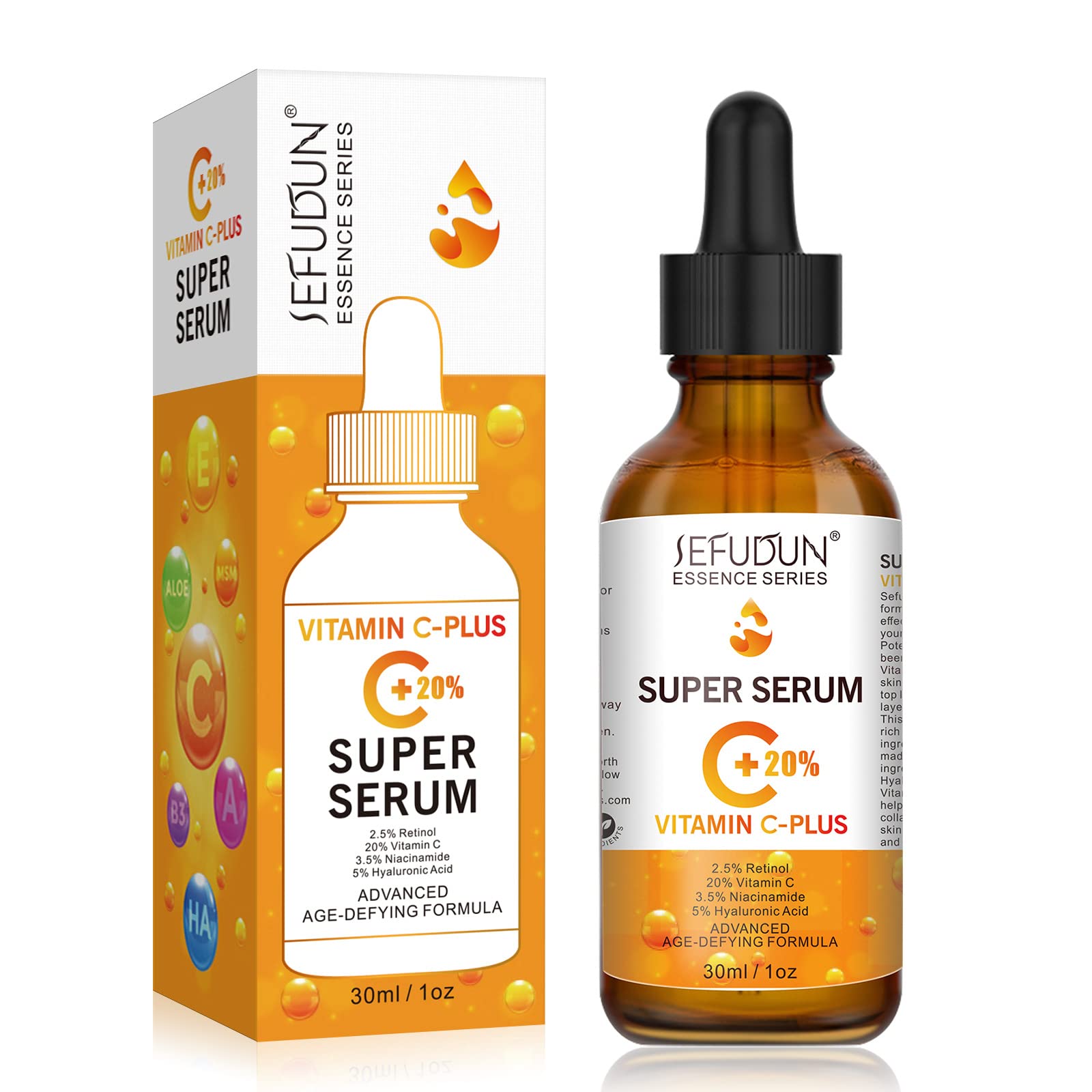 20% Vitamin C Serum for Face with Hyaluronic Acid 1 Fl Oz, Anti Aging Facial Serum for Women & Men, Antioxidant, Boost Skin Collagen, Fades Dark Spot, Hydrate & Plump Skin, Anti Aging & Wrinkle