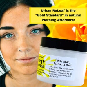 Urban ReLeaf Piercing & Bump Salt ! Unscented Sea Salt Solution Concentrate. Makes 45 Cups! Gentle Effective Clean Soothe Calm. Non-iodized. It works! Cleanse and Soak, Fresh Saline Aftercare