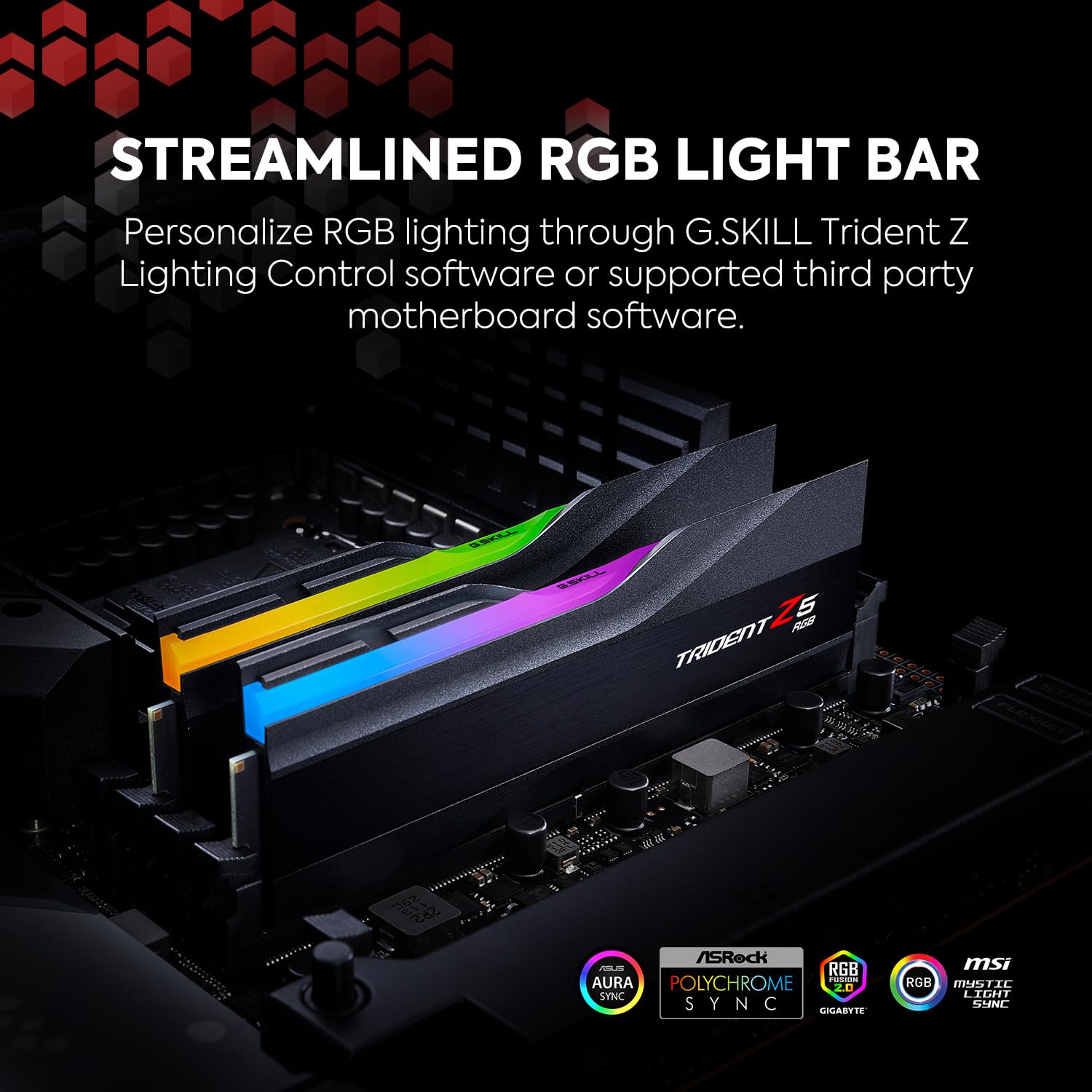 G.SKILL Trident Z5 RGB Series (Intel XMP 3.0) DDR5 RAM 32GB (2x16GB) 6800MT/s CL34-45-45-108 1.40V Desktop Computer Memory UDIMM - Matte Black (F5-6800J3445G16GX2-TZ5RK)