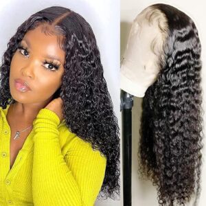 upiguilk 13x6 deep wave lace front wigs human hair pre plucked hd frontal for black women curly wig 180% glueless with baby wet and wavy 18 inch