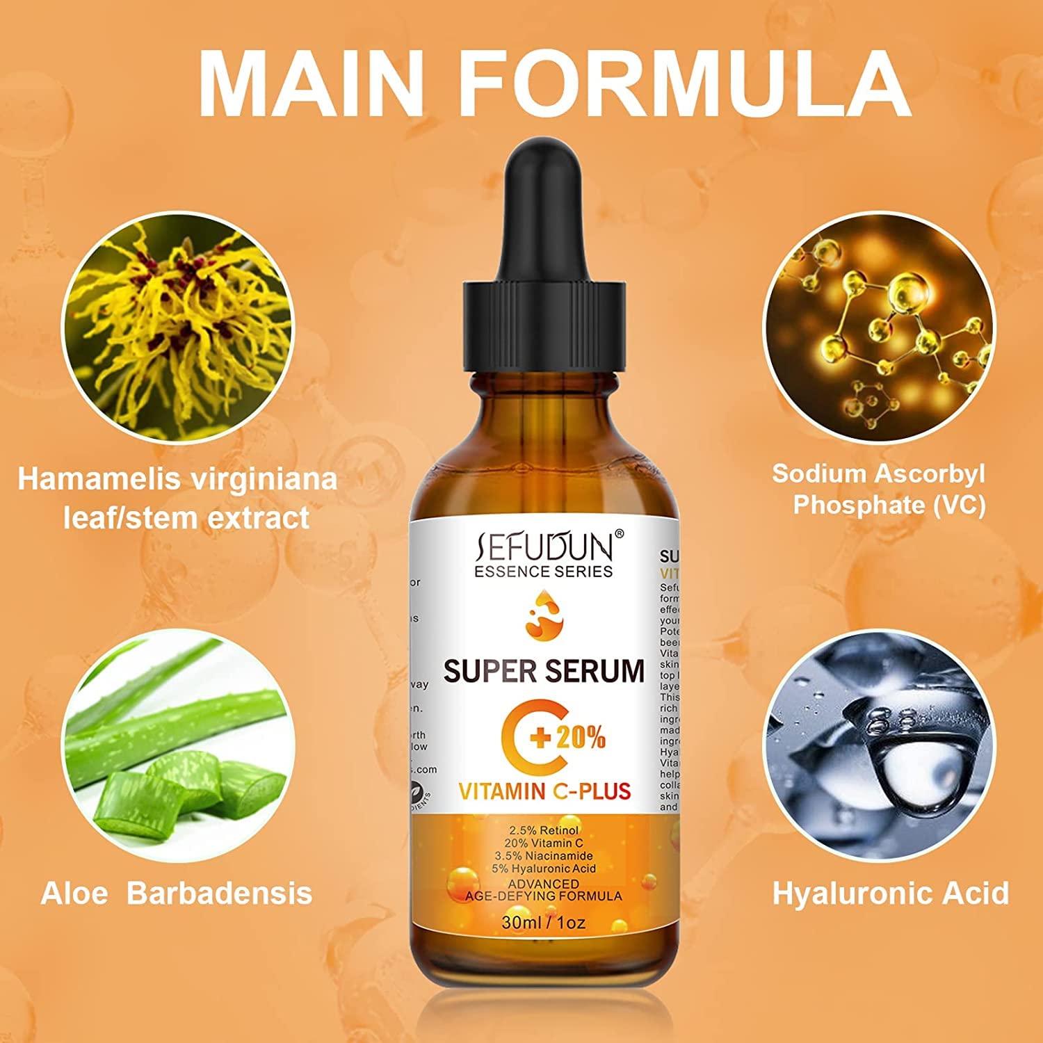 20% Vitamin C Serum for Face with Hyaluronic Acid 1 Fl Oz, Anti Aging Facial Serum for Women & Men, Antioxidant, Boost Skin Collagen, Fades Dark Spot, Hydrate & Plump Skin, Anti Aging & Wrinkle