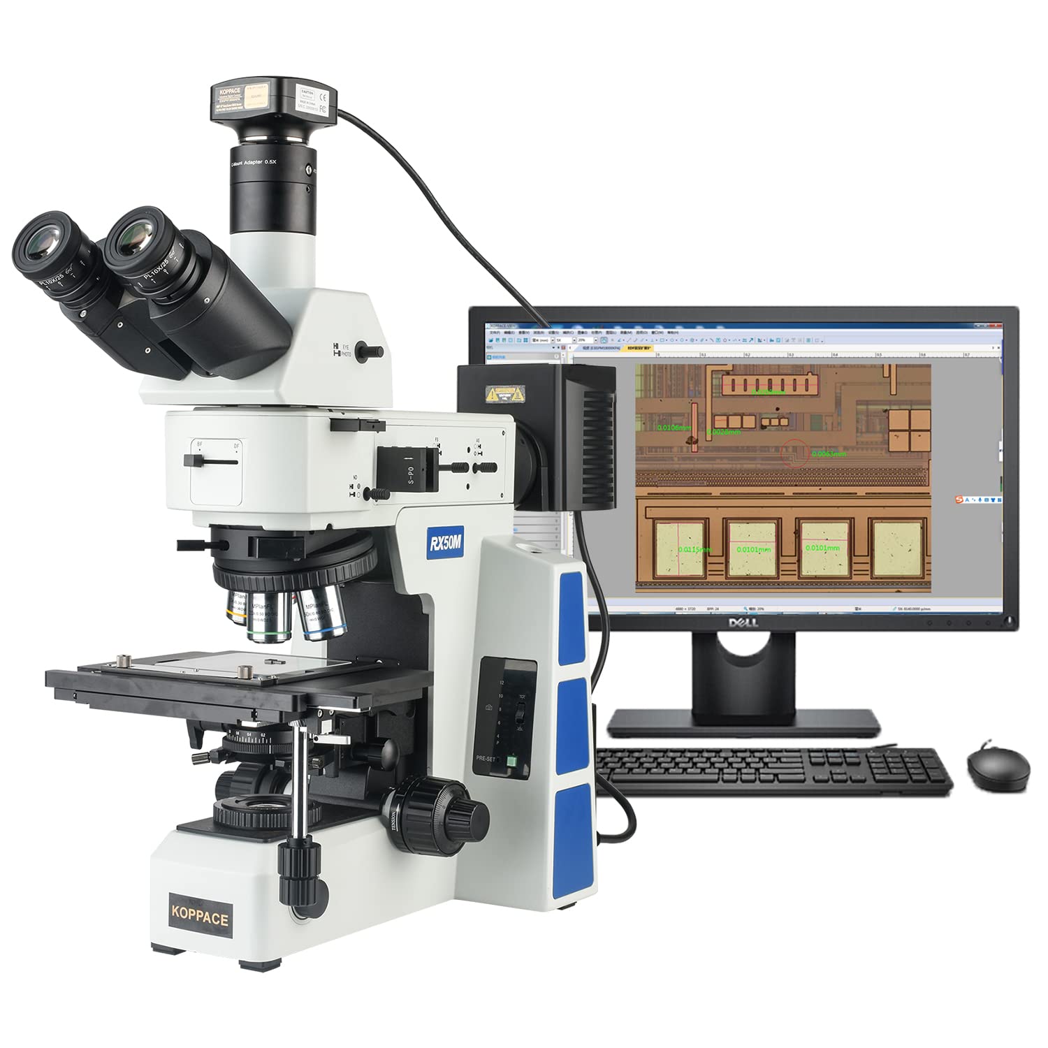 KOPPACE 174X-1745X Light and Dark Field Electron Metallographic Microscope 18 Million Pixels Measuring Camera