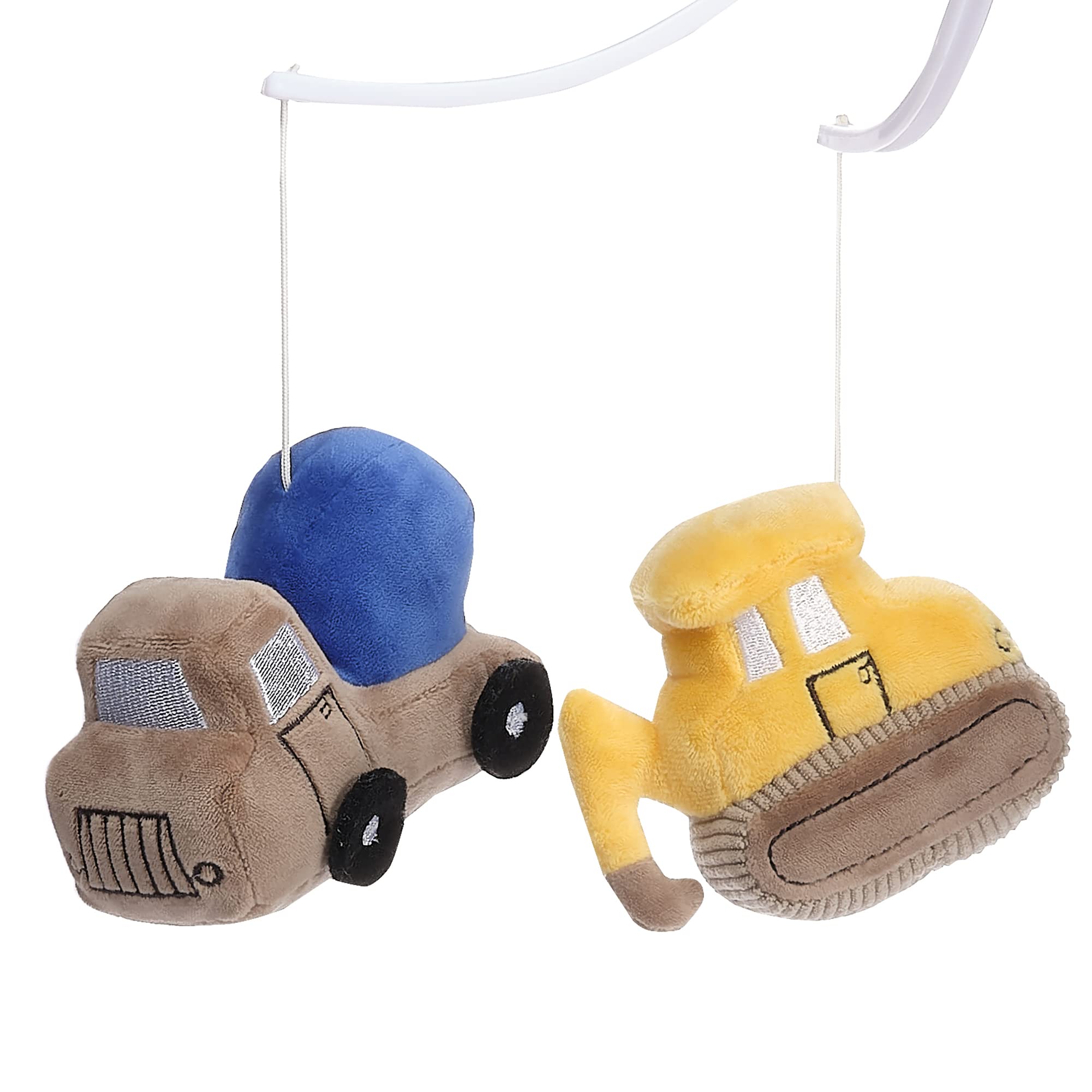 Bedtime Originals Construction Zone Musical Baby Crib Mobile Soother Toy- Trucks