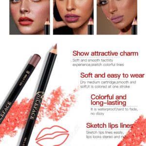 Petansy Lip Liner Pencils Set 12 Colors Waterproof Smooth Lip Pencils High Pigmented Lip Liner Set Matte Lipstick Pen