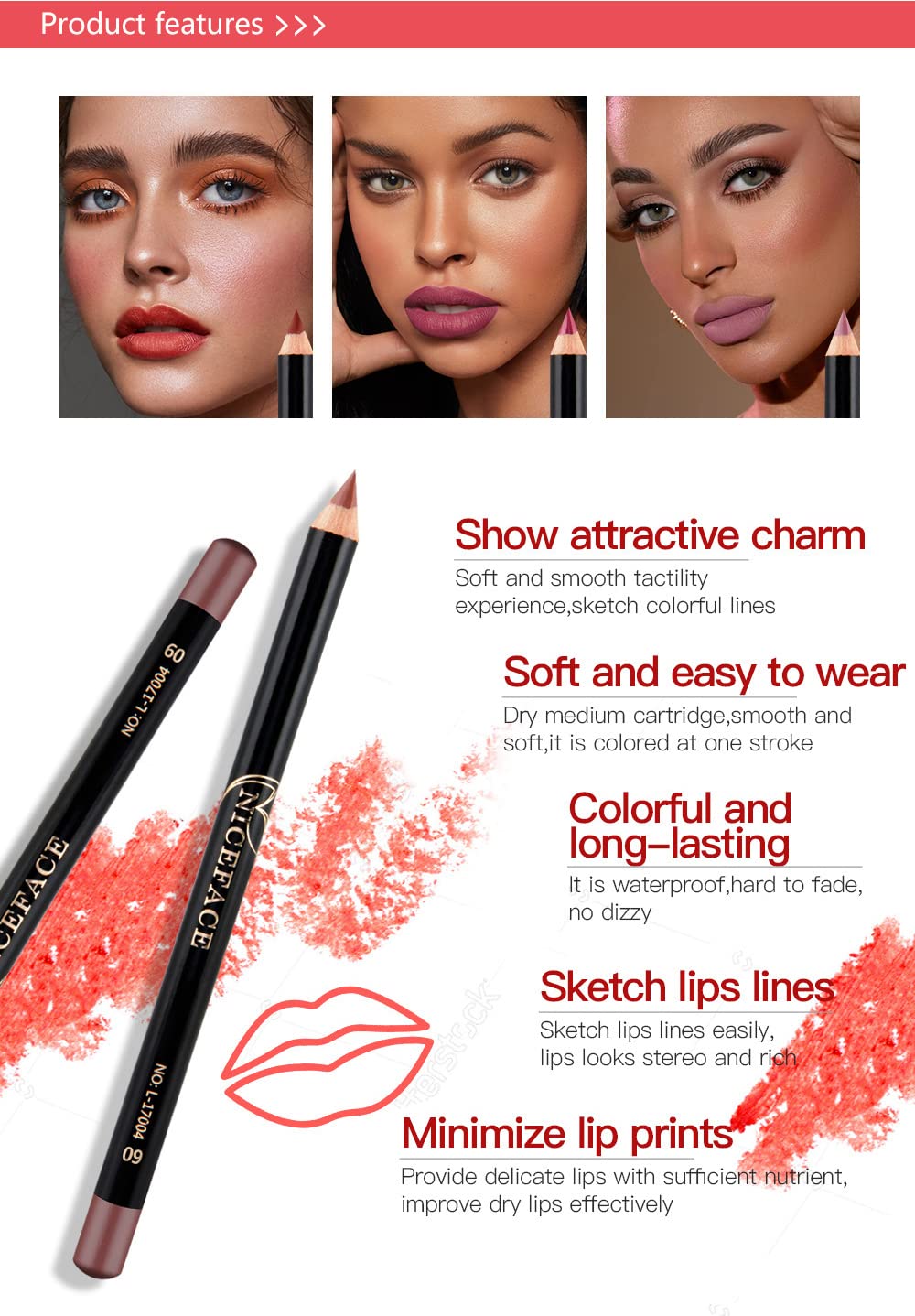 Petansy Lip Liner Pencils Set 12 Colors Waterproof Smooth Lip Pencils High Pigmented Lip Liner Set Matte Lipstick Pen