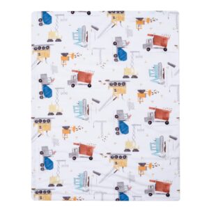 Bedtime Originals Construction Zone White Cozy Fleece Trucks Baby Blanket