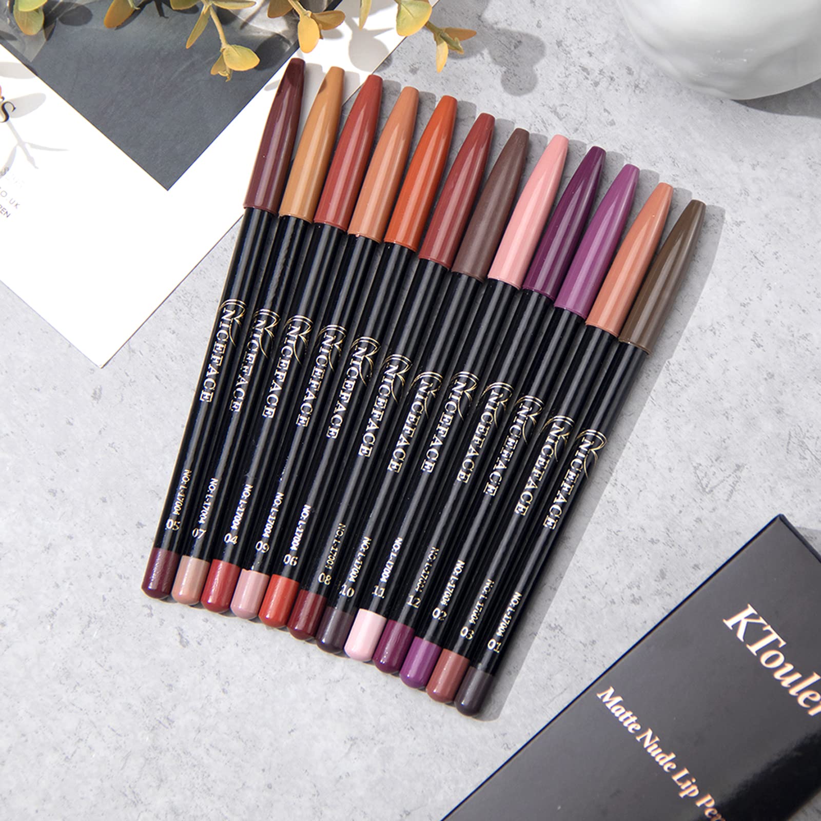 Petansy Lip Liner Pencils Set 12 Colors Waterproof Smooth Lip Pencils High Pigmented Lip Liner Set Matte Lipstick Pen