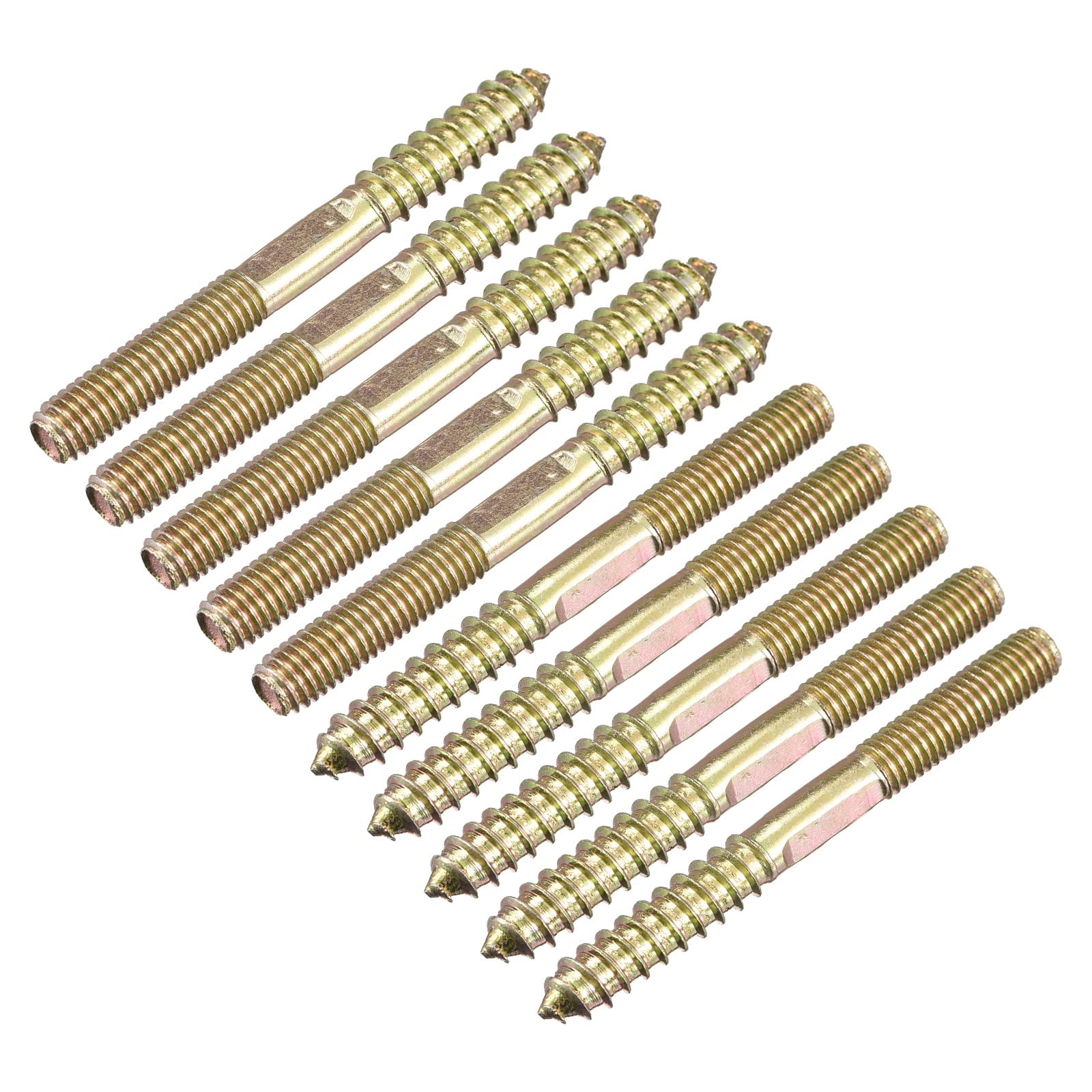 uxcell M8x75mm Hanger Bolts, 24pcs Double Head Thread Dowel Screws for Wood Furniture Connecting