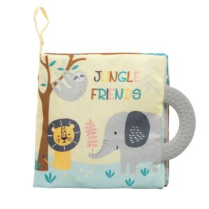 Lambs & Ivy Jungle Friends Developmental Soft Book & Elephant Plush Toy Gift Set