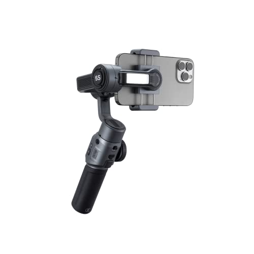 Zhiyun Smooth 5S Smartphone Gimbal Stabilizer 3-Axis with Built-in Fill Light for iPhone Android with Face Object Tracking for Vlog Video Live Stream INS YouTube (Smooth 5 Upgrade Version)-Gray