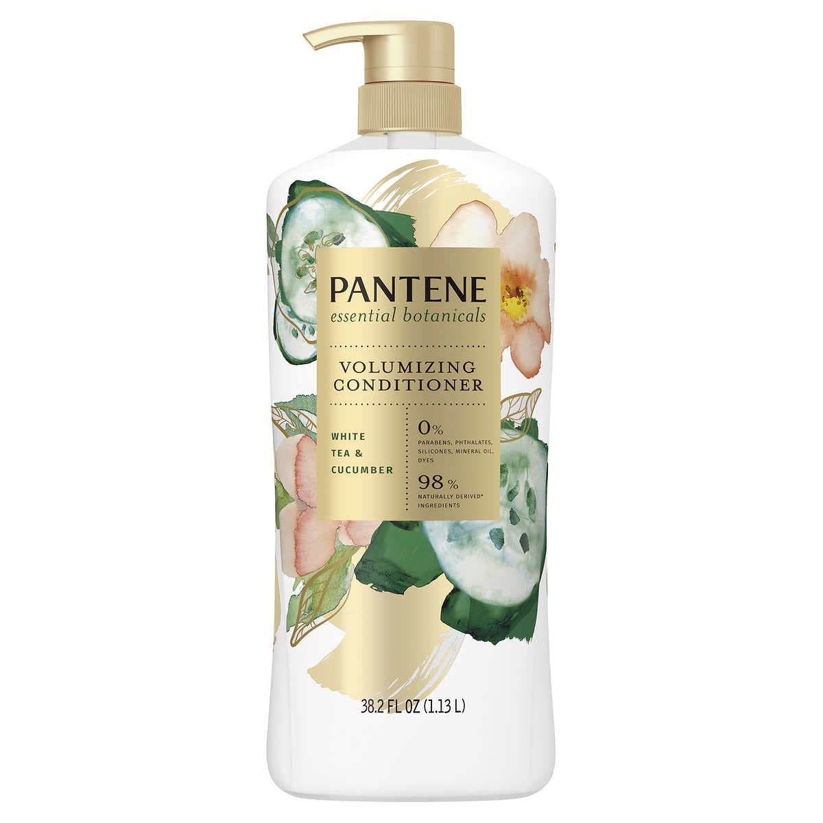 Pantene Essential Botanicals Volumizing Conditioner White Tea and Cucumber, 38.2 fl oz, 1item