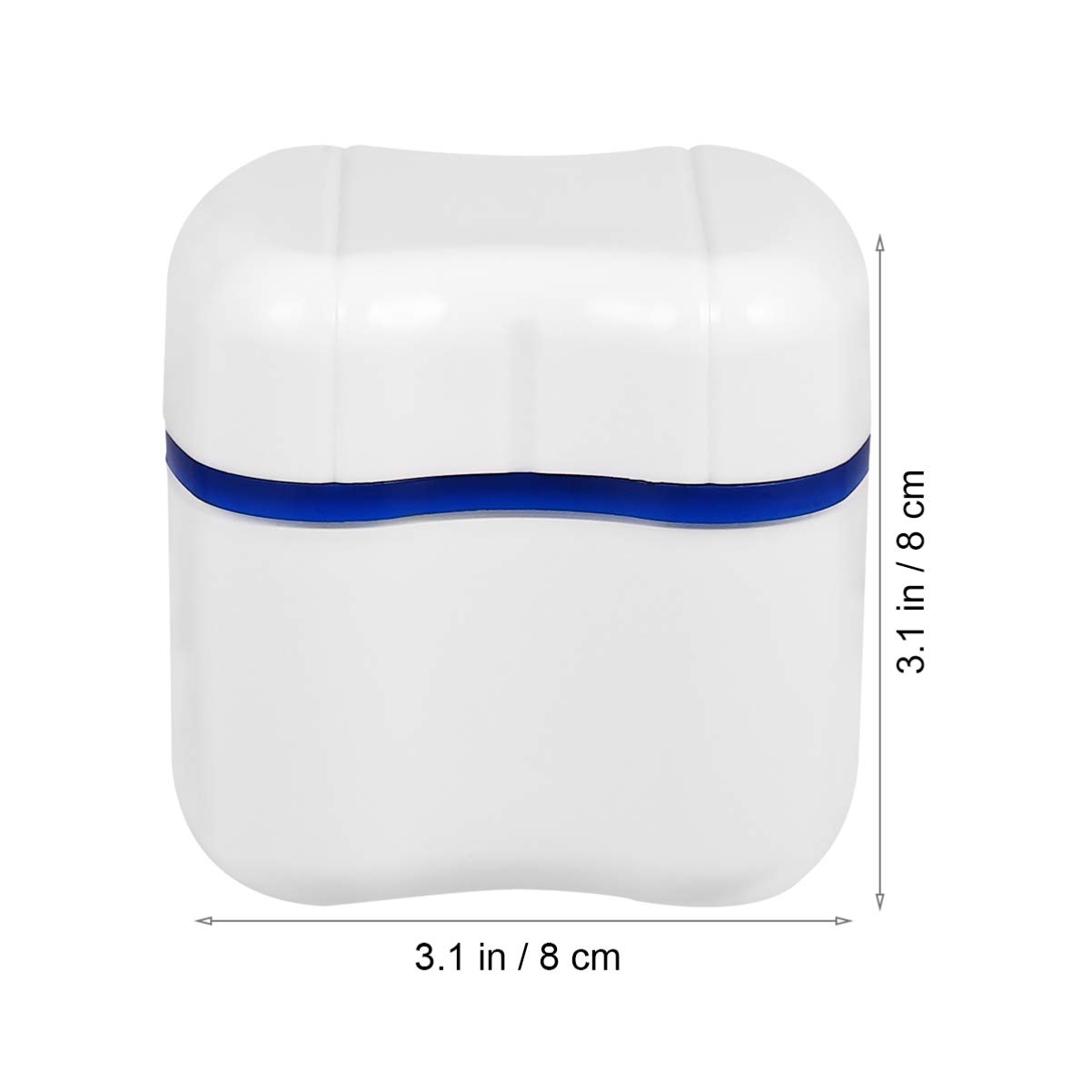 Retainer Case with Strainer Basket - Denture Storage Container Case Denture Cleaning Case for Braces, Dentures & Aligners (Blue)