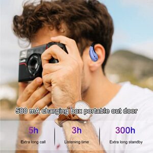 #959RAJ Bluetooth Headphones Wireless Earbuds with Wireless Charging Case with Earhooks Headset Built-in Mic for Sport Clear