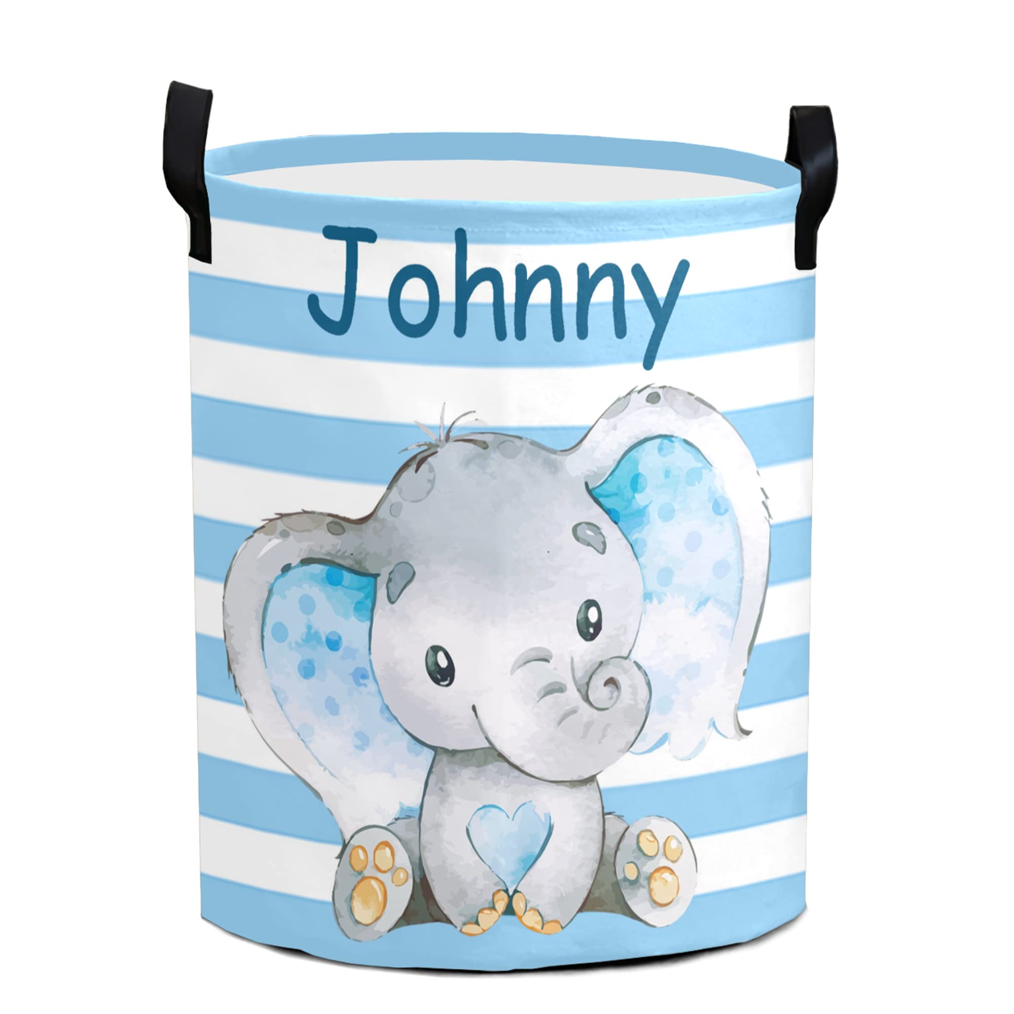 Personalized Baby Laundry Basket with Name for Boy Girls Custom Baby Laundry Hamper with Handle Animal Collapsible Organizer Storage for Bedroom Living Room Home Decor