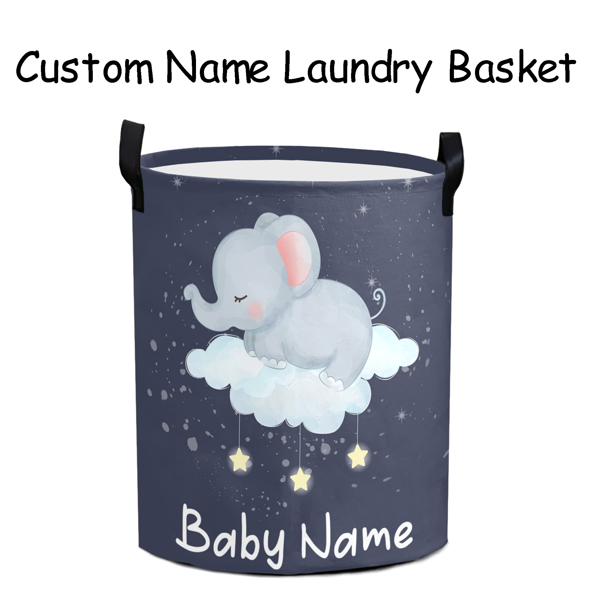 Personalized Baby Laundry Basket with Name for Boy Girls Custom Baby Laundry Hamper with Handle Animal Collapsible Organizer Storage for Bedroom Living Room Home Decor