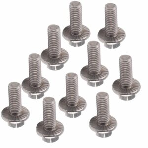 10pcs M6 Stainless Steel SS304-70 Hex Flange Screws Washer Head Bolts Fastener Hex Head with Flange(M6*16)