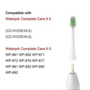 Replacement Toothbrush Heads Fits for Waterpik Complete Care 9.0 (CC-01), Care 5.0 (WP-862) Sonic Electric Tooth Brush Refill(8-pc), Pisonicleara