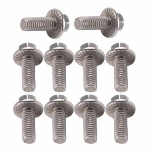 10pcs M6 Stainless Steel SS304-70 Hex Flange Screws Washer Head Bolts Fastener Hex Head with Flange(M6*16)