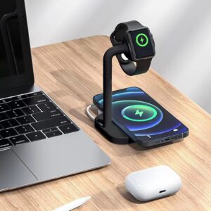 #G0W68W Wireless Charging Station 2 in 1 Charging Station for Multiple Devices 15W Wireless Charger Stand Compatible with iOS