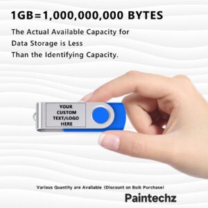 Paintechz Custom Swivel USB Flash Drives 50 Pack, Personalized Logo Bulk - as Corporate Gifts and Promotional Giveaways - 2GB