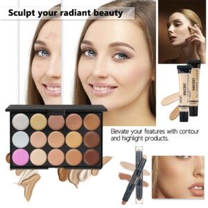 Makeup Kit for Women Full Kit Teens Makeup Set Eyeshadow Palette, Lip Gloss, Lipstick, Makeup Brush, Foundation, Concealer Mascara Powder Puff Makeup Bag Makeup Set for Women Girls Teens Gift