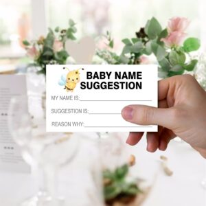 Baby Name Suggestion For Baby Shower, Honeycomb Bumble Bee Name Suggestion Games Cards, 1 Sign & 50 Fill-in Cards Kit, Baby Showers Gender Reveal Game Cards Party Favors, Decorations - NAME-b004