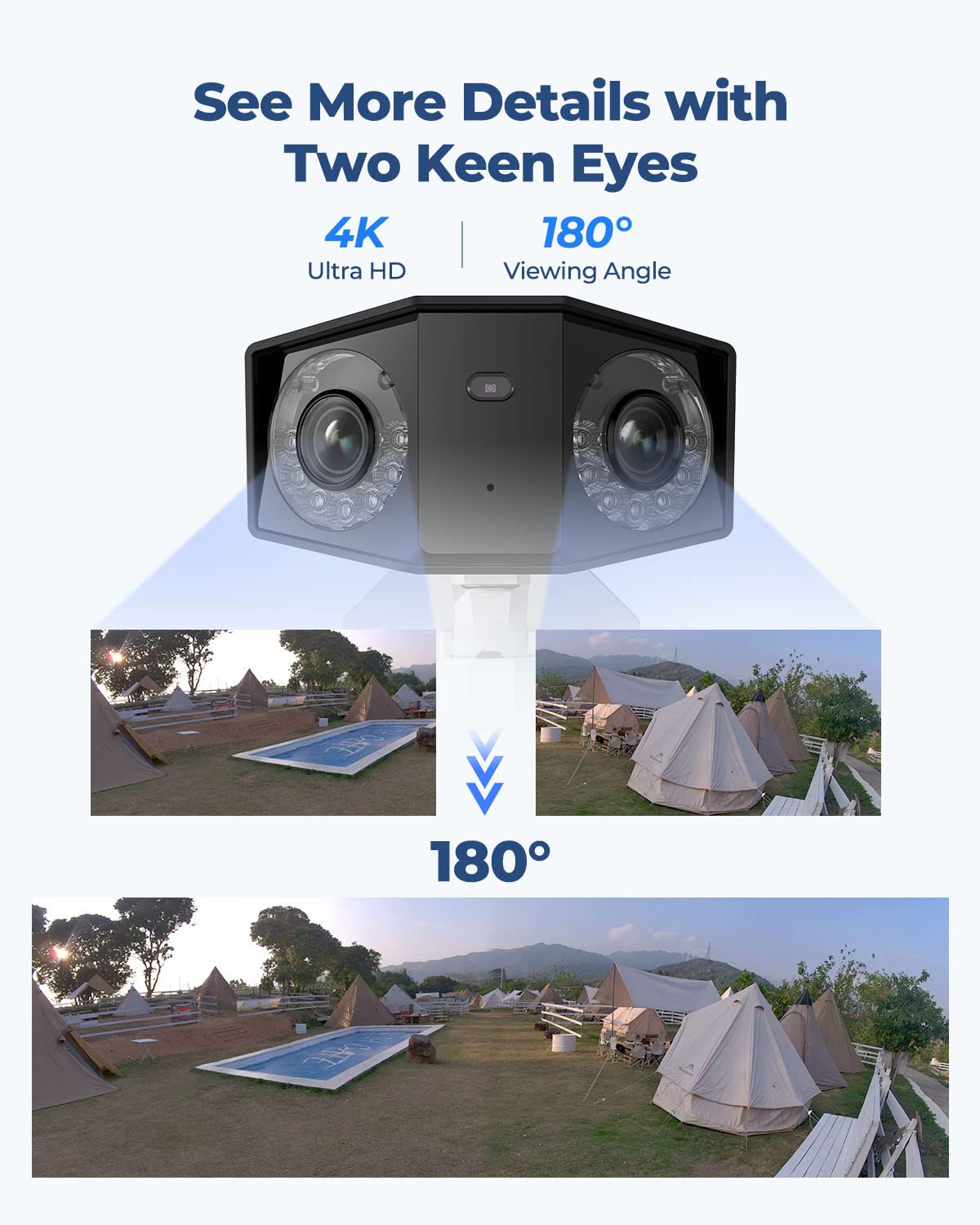 REOLINK 4K Dual-Lens Security Camera System, IP PoE Outdoor Cameras, 1x Duo 2 PoE with 180° Ultra-Wide Angle, Bundle with 1x Trackmix PoE with 6X Hybrid Zoom & Auto Tracking, Color Night