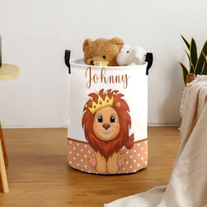 Personalized Baby Laundry Basket with Name for Boy Girls Custom Baby Laundry Hamper with Handle Animal Collapsible Organizer Storage for Bedroom Living Room Home Decor