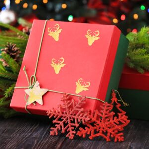 Whaline 500Pcs Christmas Gold Seal Stickers Elk Self-Adhesive Envelope Stickers 1.8 Inch Xmas Reindeer Golden Foil Sticker Lables for Christmas Wedding Party Invitations Greeting Cards Craft Decor