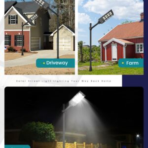 Lovus 3000W LED Solar Street Light Outdoor, 300000LM Commercial Solar Flood Security Light Dusk to Dawn with Motion Sensor, 6000K Solar Parking Lot Lights for Wall, Pole, ST1000-086