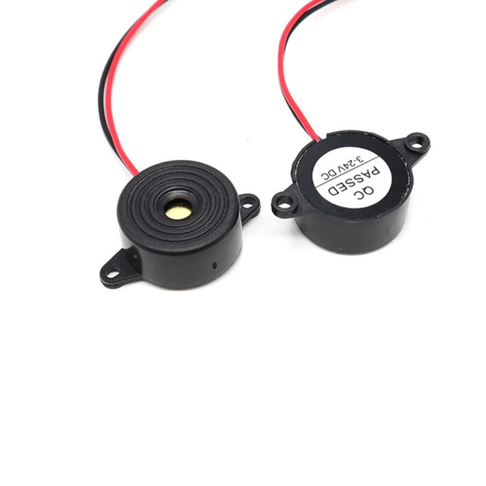 3PCS DC 3-24V Active Piezo Buzzer with Lead Wire 2312 High Decibels Continuous Sounder Electronic Buzzer Alarm 23x12mm