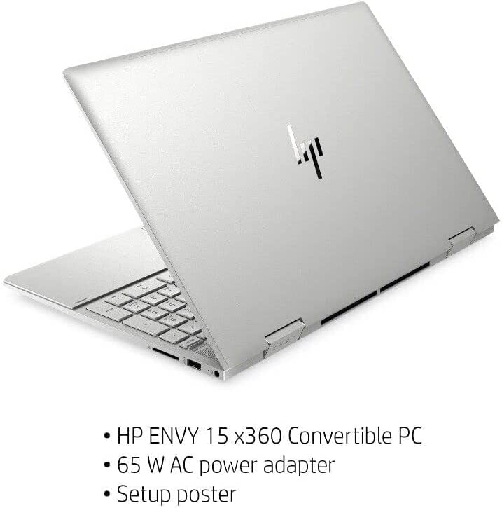 HP Envy x360 2-in-1 15.6" Touchscreen Laptop, Intel Core i5-1135G7, Intel Iris Xe Graphics, 16GB DDR4 RAM, 512GB PCIE SSD, Backlit Keyboard, Fingerprint, Stylus Pen, Windows 11 Pro, Silver