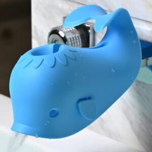 dysongo faucet cover bathtub baby whale spout cover soft and safety for kids blue