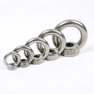 4PCS M12 Ring Lifting Eye Nuts Female Threaded Nut Fastener 304 Stainless Steel Ring Eye Bolts