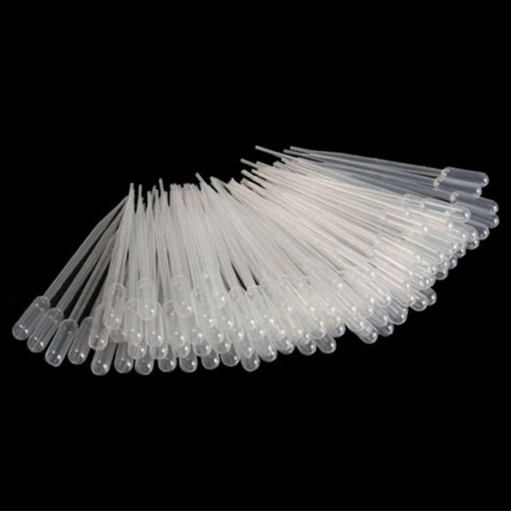 100 Pcs Transparent Pipettes, 0.2ml Plastic Transfer Pipettes Disposable Eye Droppers, Multi-Functional Calibrated Pipettes Practical Science Laboratory Supplies