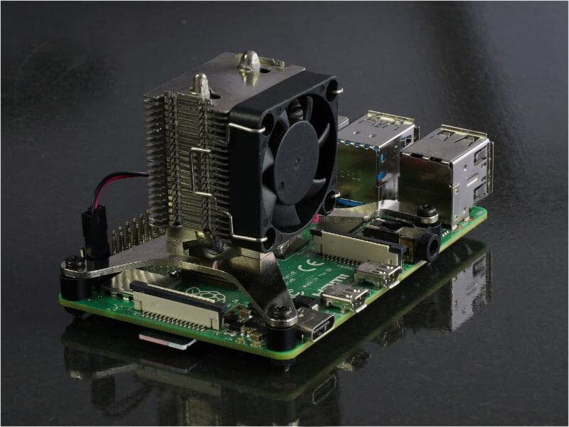 KKSB High-Performance Cooler for Raspberry Pi 4 | 30mm PWM Fan Included | Aluminium Fins