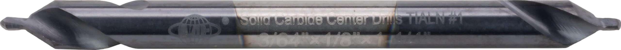 CME Solid Carbide Center Drill Set, No. 1 to No. 6 Sizes, TiAlN Coated