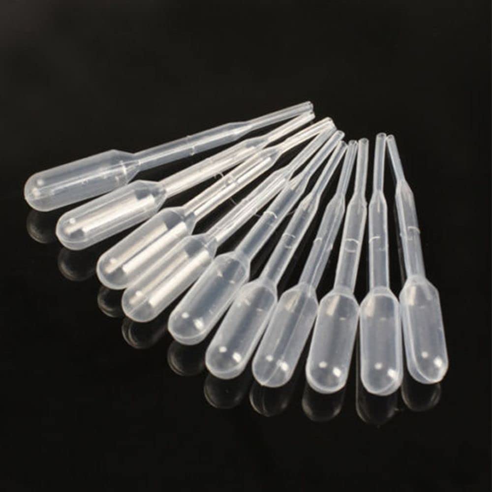 100 Pcs Transparent Pipettes, 0.2ml Plastic Transfer Pipettes Disposable Eye Droppers, Multi-Functional Calibrated Pipettes Practical Science Laboratory Supplies