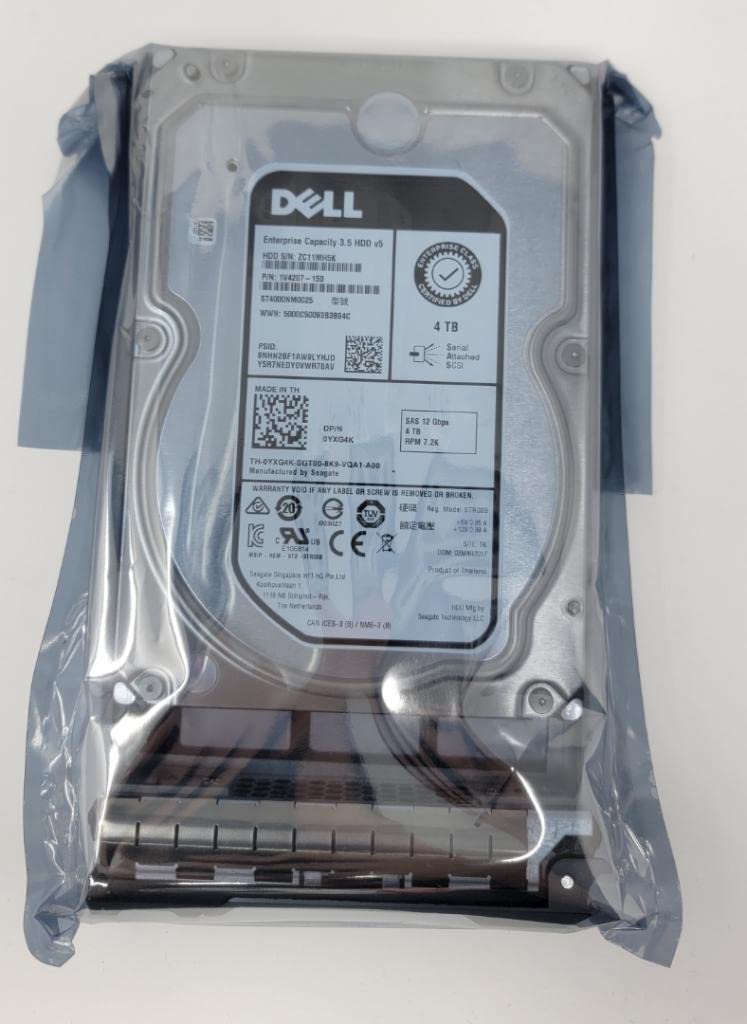 4TB 7.2K SAS 3.5" 12Gb/s Hard Drive GEN13 Tray Compatible with PowerEdge R230 R330 R430 R530 R730 R730XD T330 T430 T630