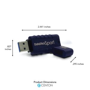 Centon Electronics MP Essential USB 3.2 Gen1 DataStick Sport Flash Drive, 8 GB, 10 USB Flash Drives, 10 Bulk Pack, Navy Blue